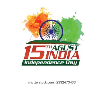 Title: vector festive illustration of independence day in India celebration on August 15. vector design elements of the national day. holiday graphic icons. Freedom day