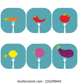 Title: Vegetables Description: Vegetables full color flat design icon