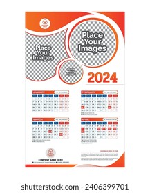 Title: wall calendar design template 2024