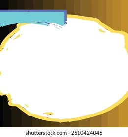 Título Círculo blanco delineado amarillo sobre fondo degradado negro y azul adecuado para diseños abstractos, obras de arte modernas, fondos de Web.