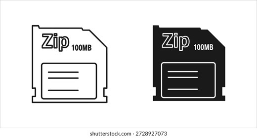 Title: Zip drive with 100MB capacity depicted in black and white