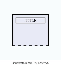 Titles Icon. Header, Headline Symbol  - Vector.