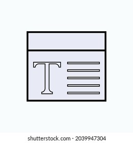 Titles Icon. Headlines Symbol  - Vector.