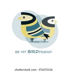 titmouse, couple of forest birds