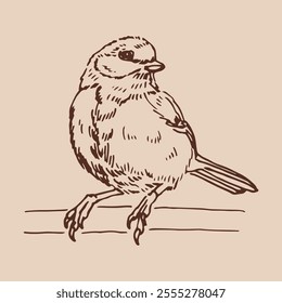 Titmouse. Hand drawn vector illustration.