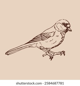Titmouse. Hand drawn vector illustration.