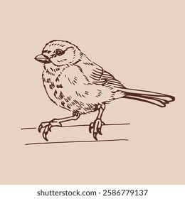 Titmouse. Hand drawn vector illustration.