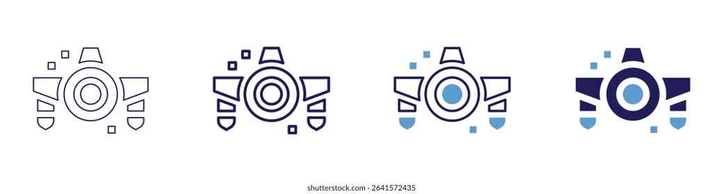 Titration process icon in 4 different styles. Thin Line, Line, Bold Line, Duotone. Duotone style. Editable stroke.