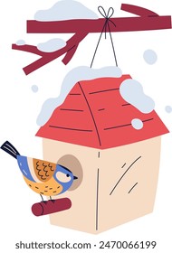 Titten auf Vogelfutter Vektorillustration