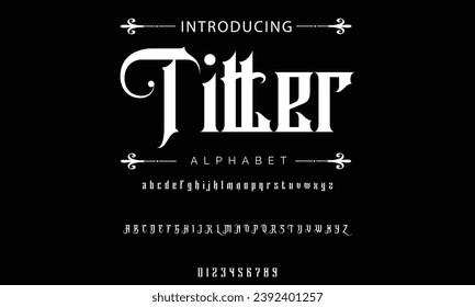 Titter Vintage tattoo font. Font for the tattoo studio logos, alcohol branding, and many others in retro style.