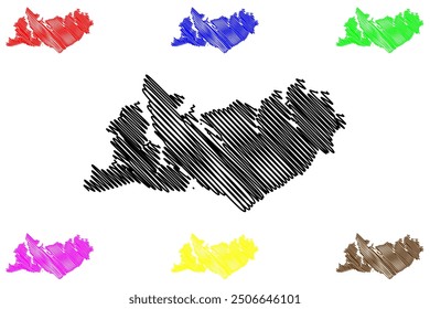 Tiwi Islands Region (Commonwealth of Australia, Northern Territory, NT) map vector illustration, scribble sketch Melville and Bathurst Island map