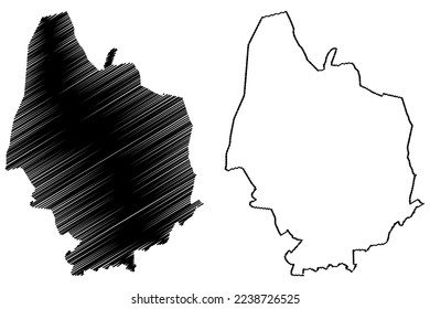 Tixtla municipality (Free and Sovereign State of Guerrero, Mexico, United Mexican States) map vector illustration, scribble sketch Tixtla de Guerrero map