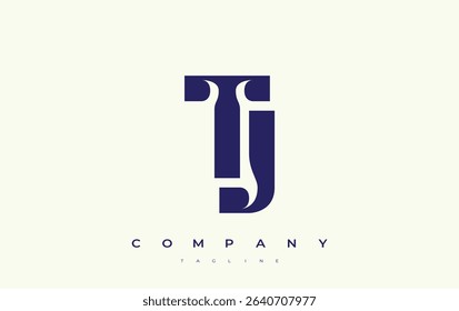 TJ Abstract Geometric Logo Design. Modern and elegant logo design with simplistic typography elements, showcasing branding excellence.