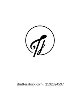 TJ circle feminine concept initial logo best for beauty and fashion