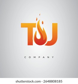 TJ Creative Fire Letter Logo Design