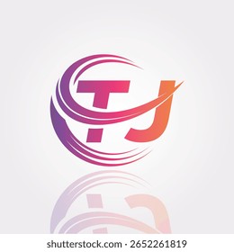 TJ Creative Gradient Swirl Monogram Logo – Modern Abstract Letter mark Design for Professional Branding and Digital Identity