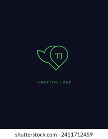 Diseño de logotipo verde de TJ. TJ Vector diseño de logotipo para los negocios.
