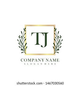 TJ Initial beauty floral logo template