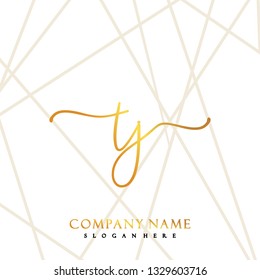TJ Initial Handwriting logo template vector