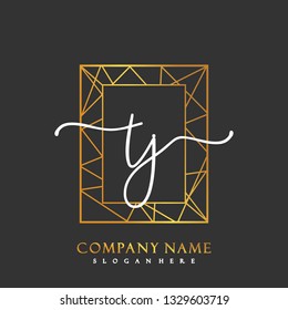 TJ Initial Handwriting logo template vector
