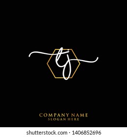 TJ Initial handwriting logo template