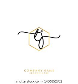 TJ Initial handwriting logo template