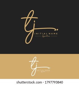 TJ Initial letter handwriting and signature logo.