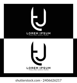 TJ initial letters linked elegant logo. letter T and J pattern design monogram