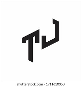 TJ Initial Letters logo monogram with up to down style
