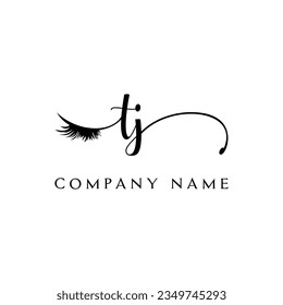 TJ Logo-Logo-Logo-Wimpern-Vektorgrafik modern