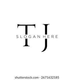 Logotipo do monograma inicial TJ com design de estilo empresarial