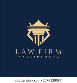 TJ initial monogram logo for lawfirm vector design