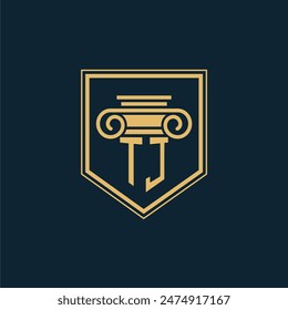 TJ Initials Law Firm Logo Lawyer logo with creative law element