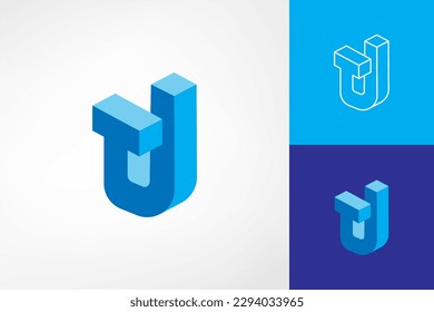 TJ isometric monogram. A 3d style logo but still simple and modern. Suitable logo for real estate company, personal brand, industrial, construction, etc.