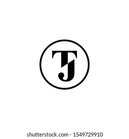 TJ letter logo design vector image with monogram geometric illustration
