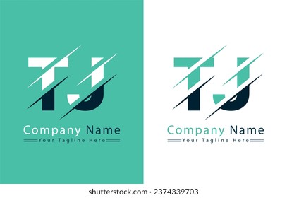 Elementos de concepto de diseño de vectores de letras TJ