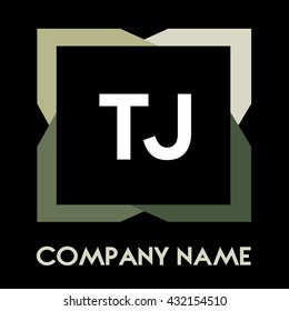 TJ letters business logo creative  icon design template elements in abstract background logo, design identity in square with four colors, modern alphabet letters
