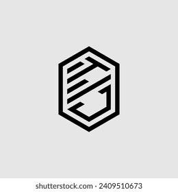 TJ line geometric monogram with high quality professional design that will print well
