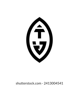 TJ line geometric monogram with high quality professional design that will print well
