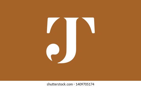 TJ logo in creative minimalist style. Vector illustration for TJ logo
