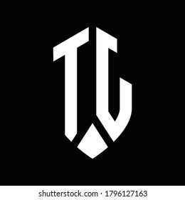 monograma del logotipo de tj con plantilla de diseño de estilo de escudo de emblema