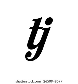 design de logotipo minimalista moderno tj intemporal que combina simplicidade e elegância, ideal para empresas que buscam uma identidade de marca limpa, profissional e duradoura em plataformas digitais e de impressão.
