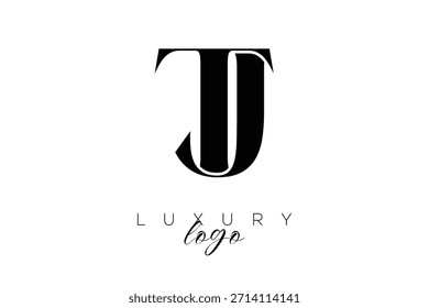 Letra Serif TJ Monogram Tipografia Logotipo para identidade de marca premium elegante