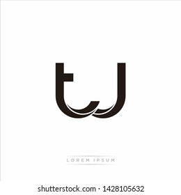 tj t j Initial Letter Split Lowercase Modern Monogram linked outline rounded logo