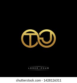 TJ T J initial letter linked circle capital monogram logo modern template