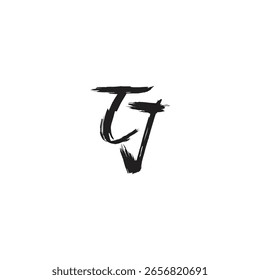 Logotipo de diseño de ilusión de tecnología TJ