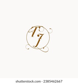 TJ uniquely wedding logo symbol of your marriage and you can use it on your wedding stationary
