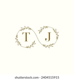 Infinito de boda TJ en un elegante monograma con un diseño profesional de alta calidad que se imprimirá bien