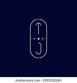 TJ wedding lie monogram with high quality professional design that will print well across any print media
