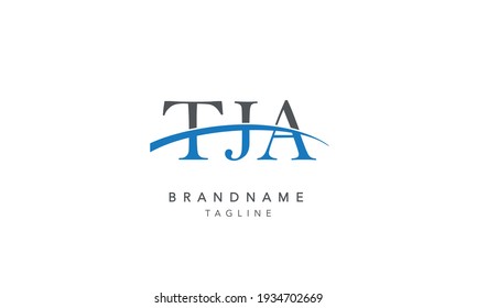 TJA Alphabet initial swoosh Abstract Icon Logo vector illustration